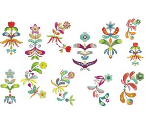 Stickserie - Folklore Flowers